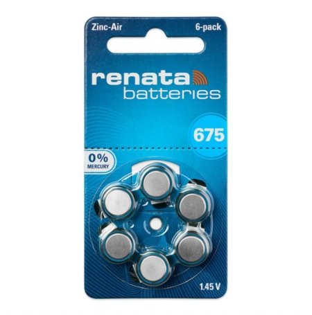 بطاريات سماعات اذن 675 / كرت 6 قطع