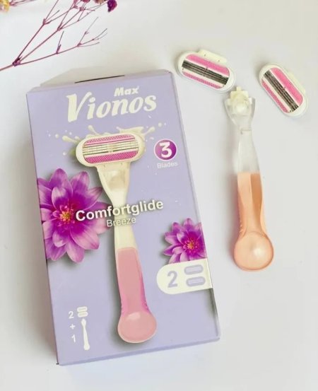 ماكنة vionos مع شفرتين حلاقة نهدي