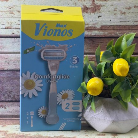 ماكنة vionos مع شفرتين حلاقة ازرق