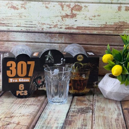 طقم كاسات شاي بدون يد 6 قطع