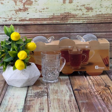 طقم كاسات شاي 6 قطع