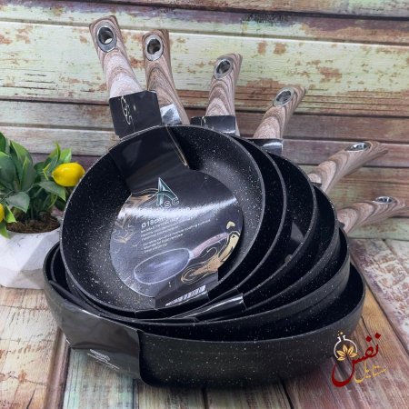 قلايات جرانيت 6 احجام لون اسود