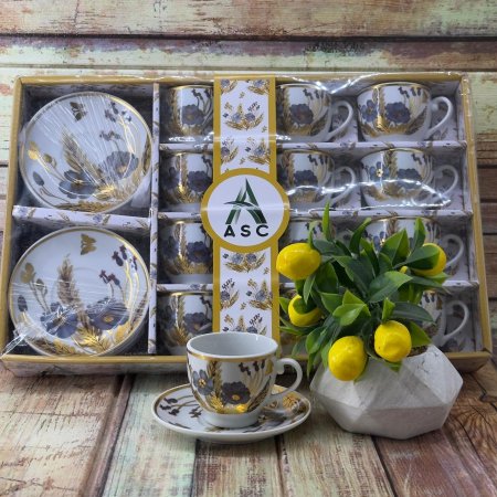 طقم فناجين قهوة مع صحون 12+12