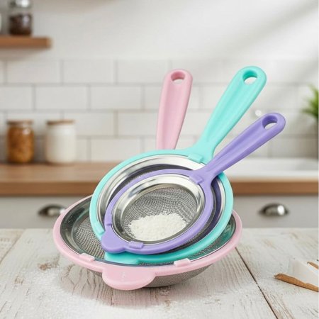 طقم مصافي شاي 3 قطع ملون