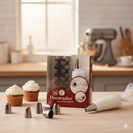 رؤوس ستانلس مع كيس كريما 15 قطعة