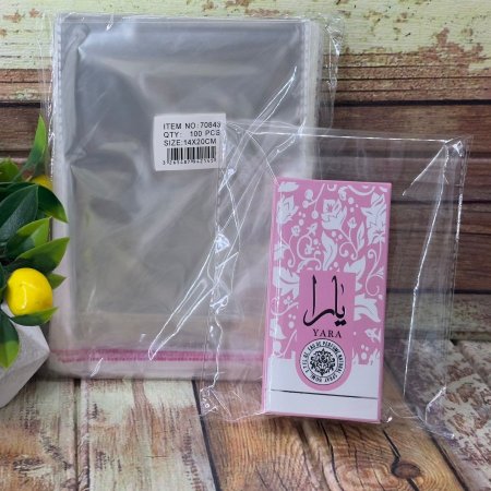 (100) كيس تغليف شفاف حجم 14*20 cm