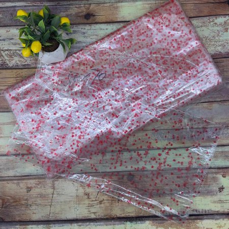 100 كيس تغليف شفاف مرسوم حجم 50*70 سم