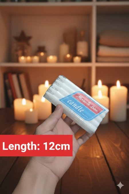 شمع ابيض مجموعة 10 شموع