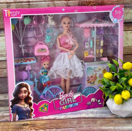 لعبة باربي مع عربة مبيعات