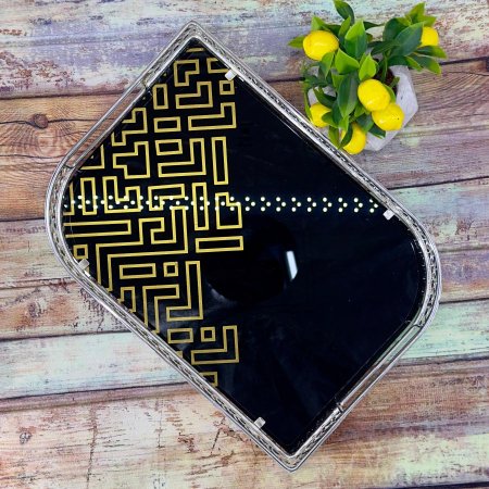 صنية تقديم إطار معدن أرضية زجاج