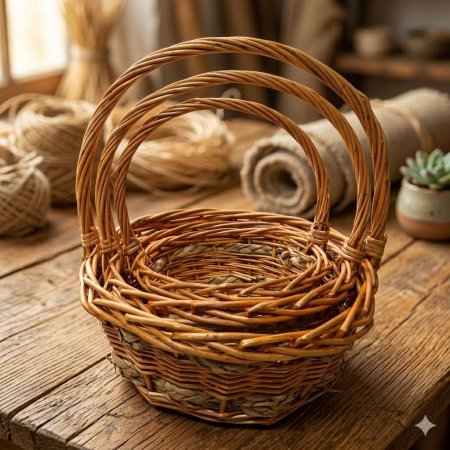 طقم سلال قش 3 قطع