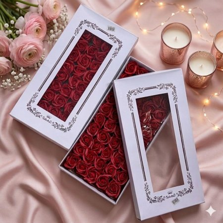 ورد صابون احمر علبة 50 قطعة