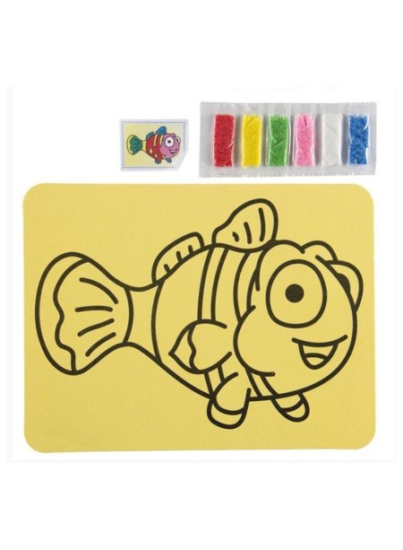 لعبة رسمه للتلوين مع لاصق ورمل ملون