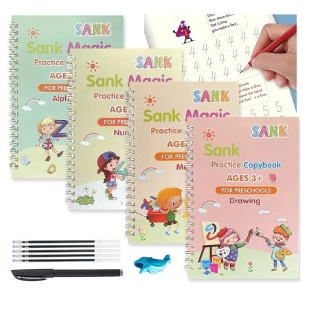 مجموعة 4 كتب تعليمية سحرية للأطفال باللغة الإنجليزية