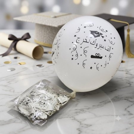 (كيس 25) بلون تخرج ابيض