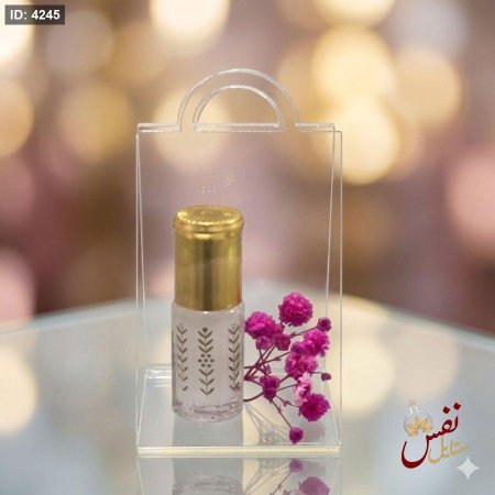 توزيعات مسك مع شنطه اكريليك شفاف مع ورد جاهزة