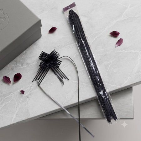 (10 قطع) شبر سحب شيفون اسود 45 cm