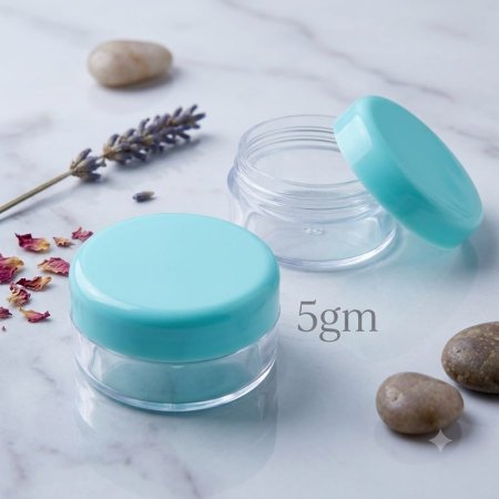 علب كريمات فارغ 5 غرام غطا ازرق