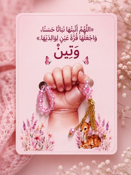 توزيعات بيبي كرت خاص + مسبحة مغلف شفاف جاهز