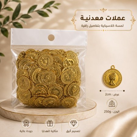 (كيس200 غرام) ليرات معدن 2 cm