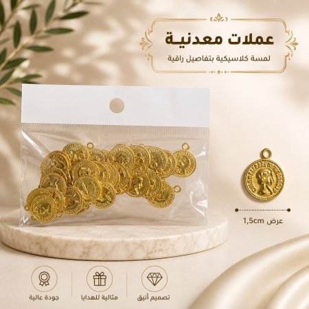 (كيس50 قطعه) ليرات معدن 1.5 cm