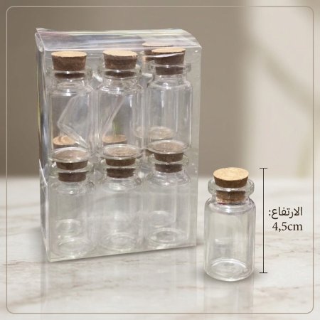 (دزينه 12 قطعة) انبوب زجاج غطا خشب 4 cm