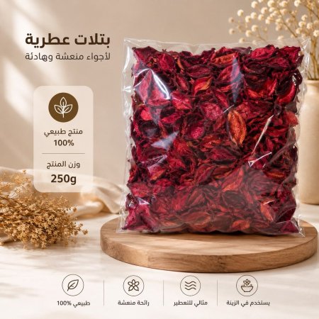 ورد مجفف احمر 250 غرام