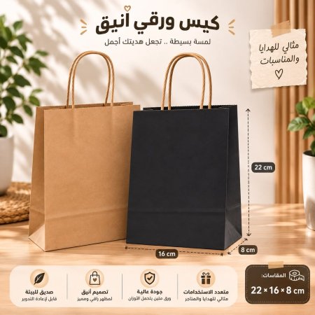دزينة (12قطعة) كيس كرتون ثقيل 16*22*8 cm