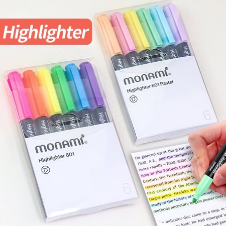مجموعة اقلام هايلايتر مونامي 6 لون Monami