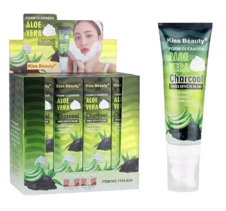 غسول رغوي للوجه من Kiss Beauty بخلاصة الصبار والفحم