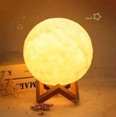 قمر مضيء صغير 10 سم مع قاعدة