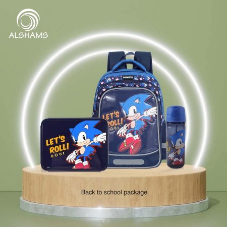 شنط مدرسية باركوث 3 قطع 14 انش Sonic The Hedgehog