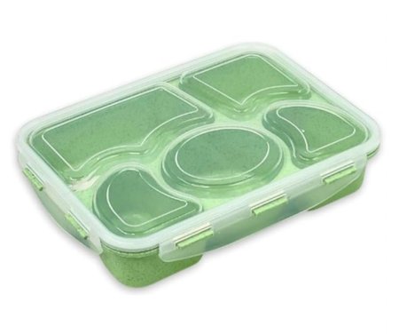 لانش بوكس مقطع 5 خانات مع شوكة