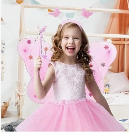 طقم اجنحة فراشة مع عصا وطوق للاطفال