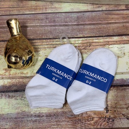 جراب ولادي قصير ابيض من 0-2 سنة