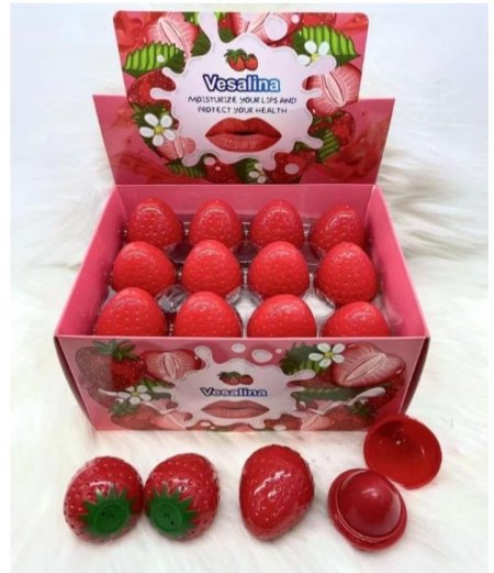 مورد ومرطب الشفاة شكل فراولة <br> <span class='text-color-warm'>سيتوفر قريباً</span>